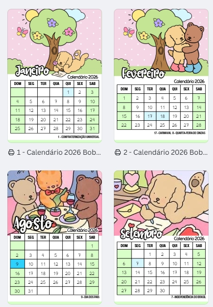 Calendário Bobbie Goods 2026