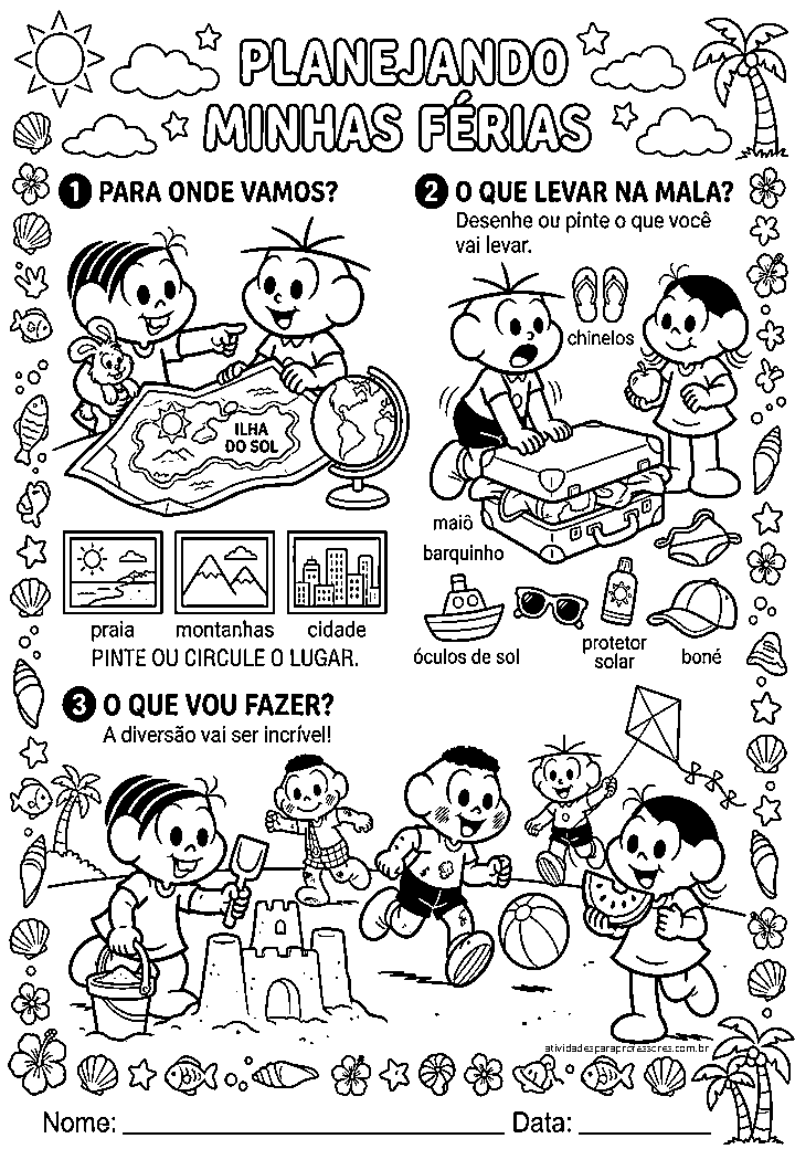 10 Atividades de Planejamento de Férias - atividadesparaprofessores.com.br - 10
