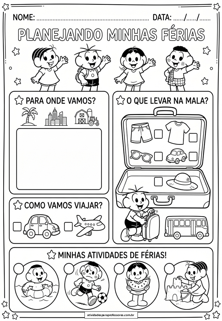 10 Atividades de Planejamento de Férias - atividadesparaprofessores.com.br - 10