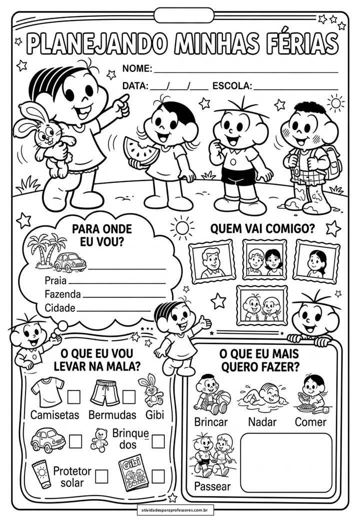 10 Atividades de Planejamento de Férias - atividadesparaprofessores.com.br - 10