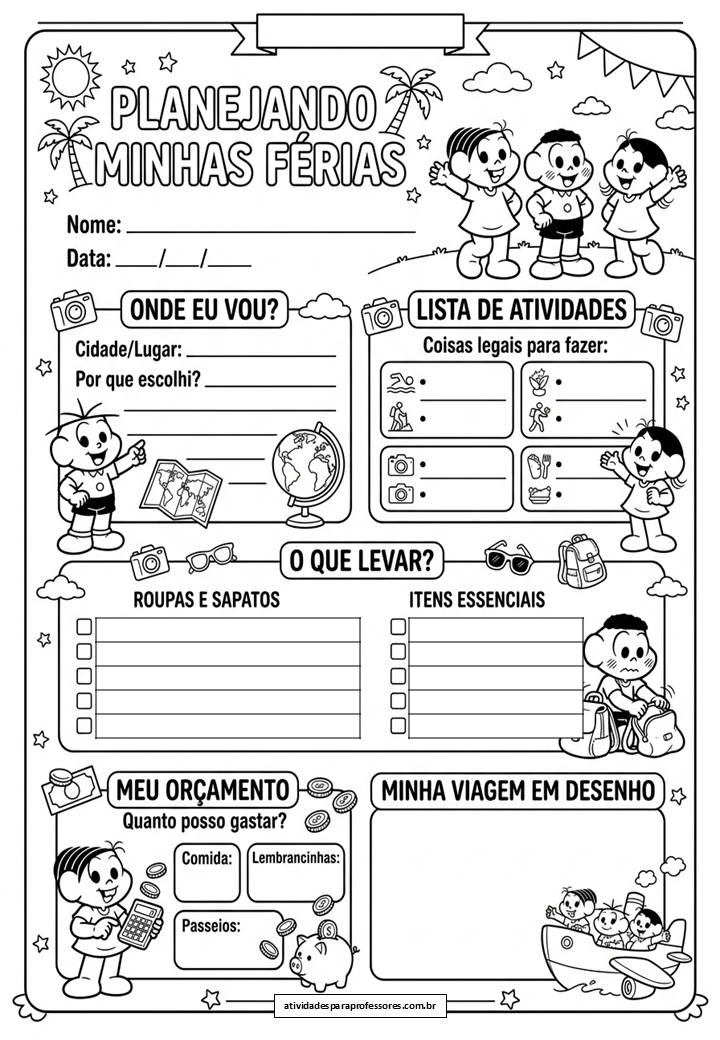 10 Atividades de Planejamento de Férias - atividadesparaprofessores.com.br - 10