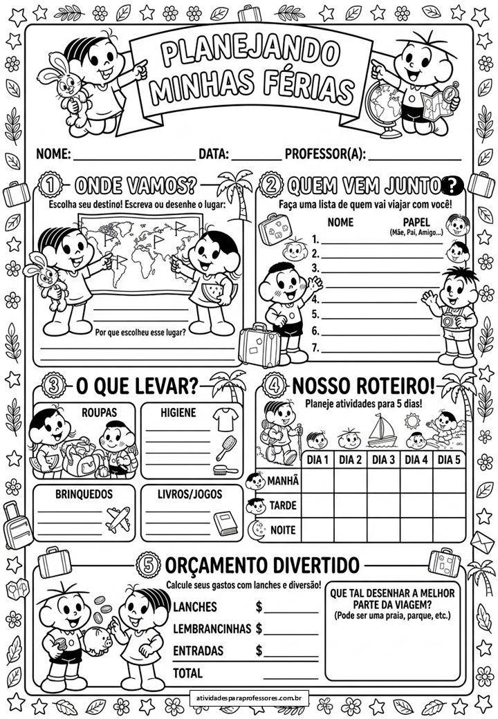 10 Atividades de Planejamento de Férias - atividadesparaprofessores.com.br - 10