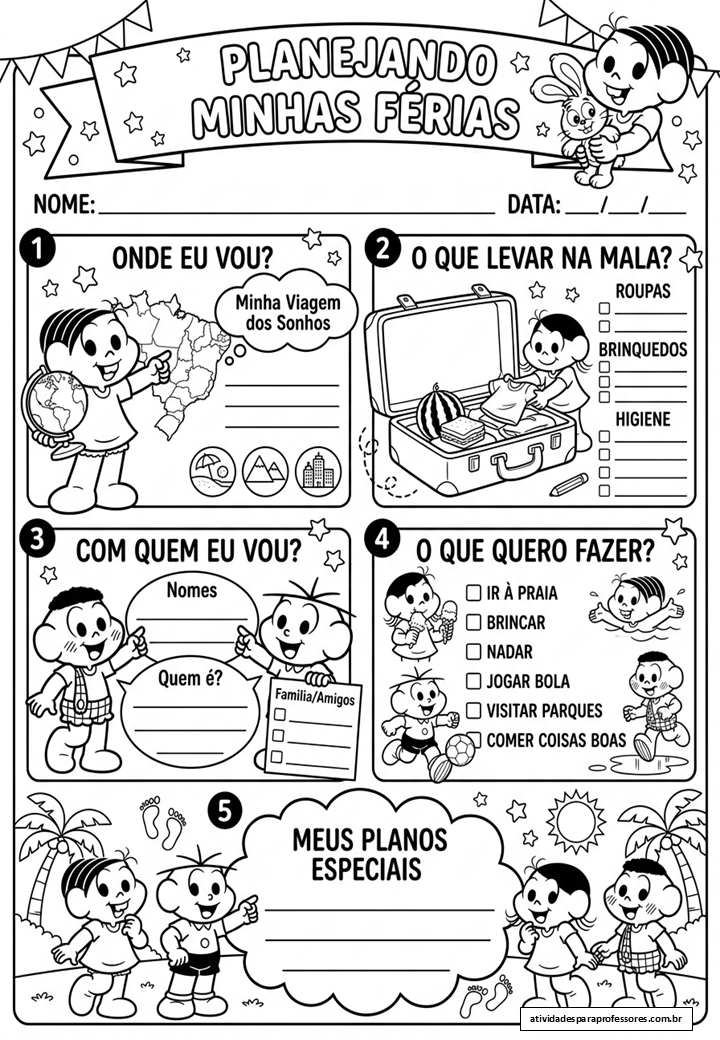 10 Atividades de Planejamento de Férias - atividadesparaprofessores.com.br - 10