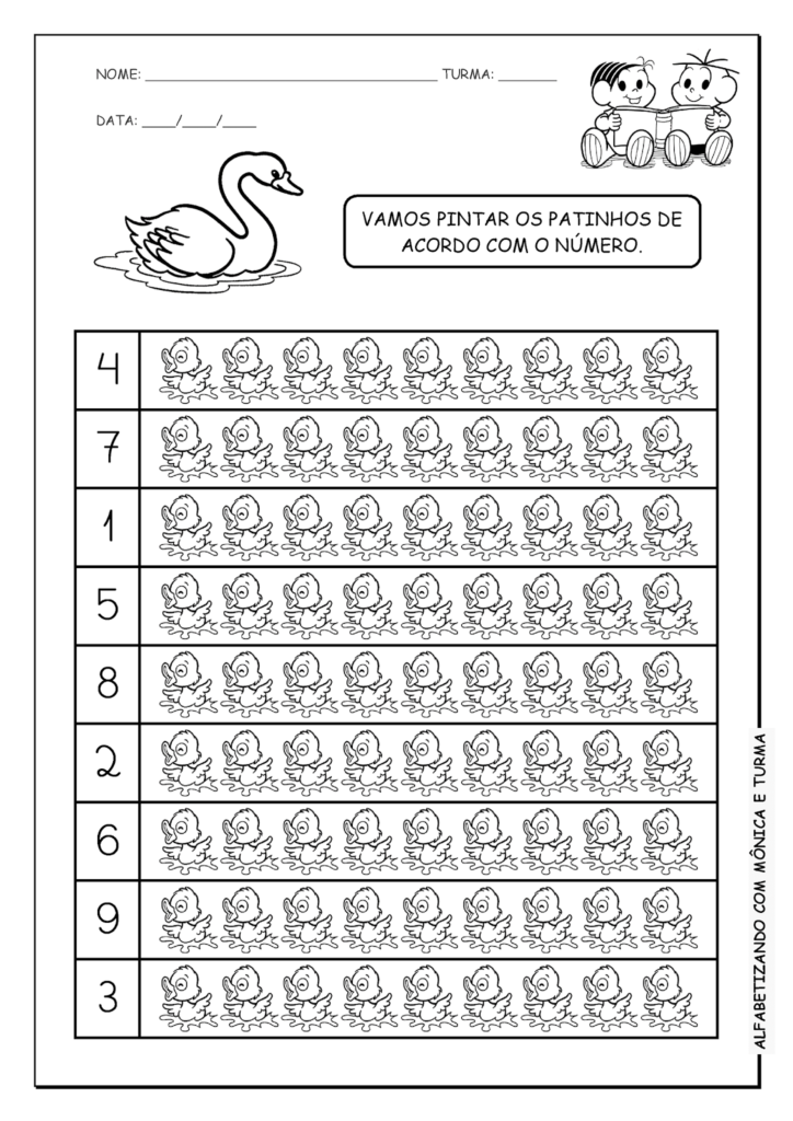 Atividades Educativas Números Patinho Feio