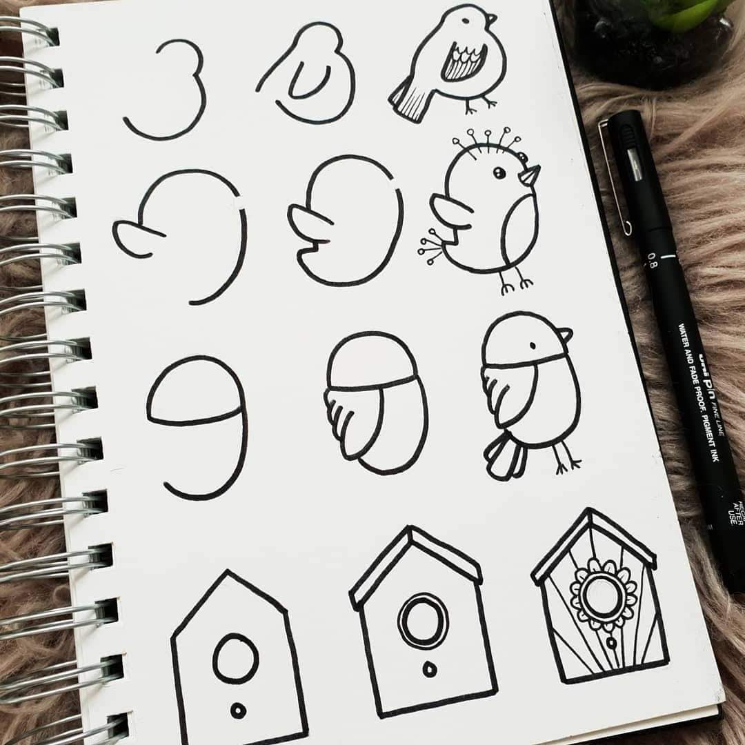 580 Desenhos para Desenhar Fáceis  Doodle art for beginners, Easy