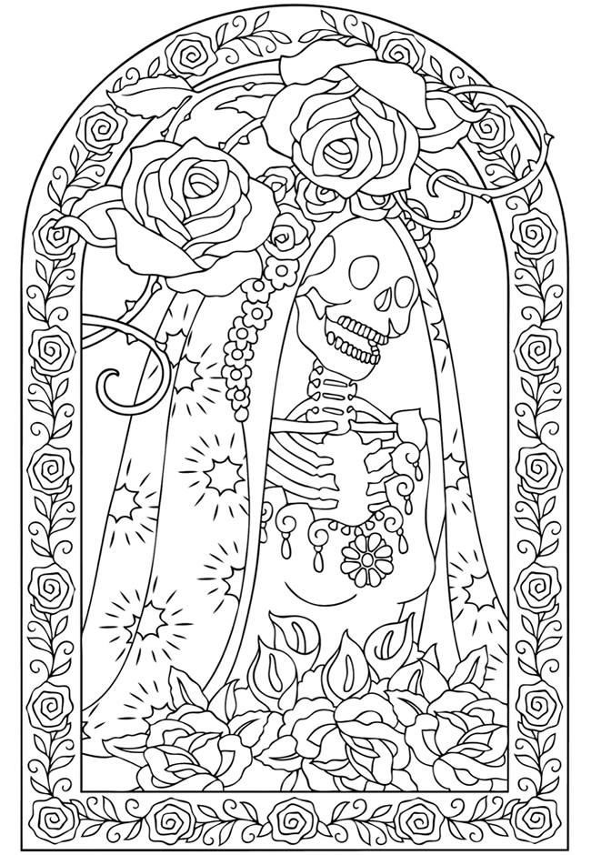 day of the dead flowers coloring pages - photo #10