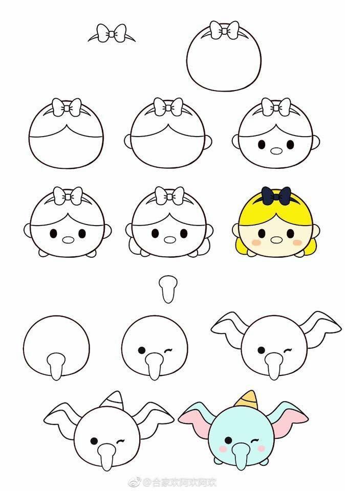 Desenhos kawaii! 4 exemplos de desenhos facéis de fazer passo a passo!